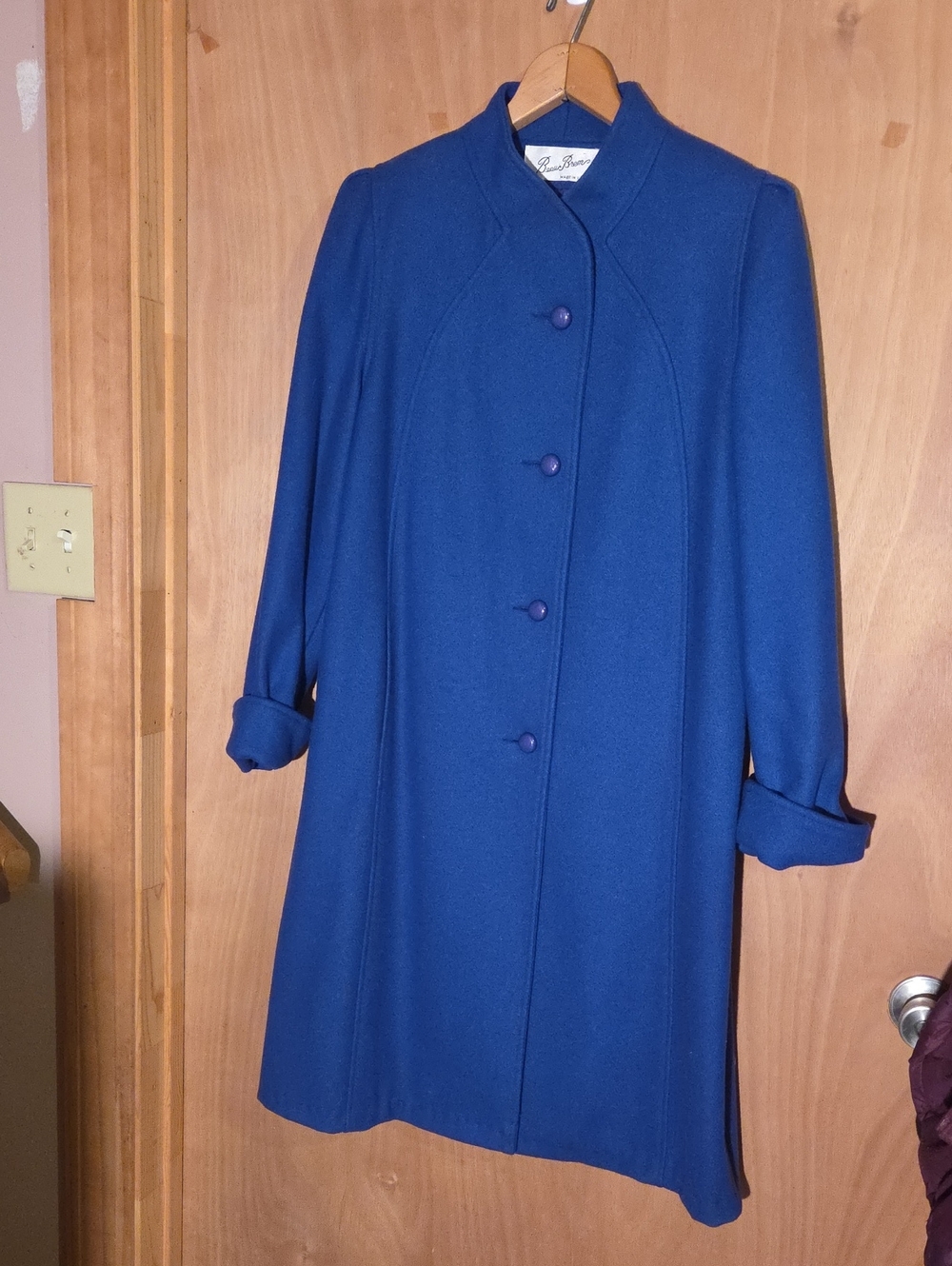 Vintage 60s/70s Women's Royal Blue Wool Coat